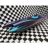 TFL Mini 27" (690mm) Zonda Rc Boat: Carbonfiber with Purple Decals : Twin Drive : Seaking 120 Artr